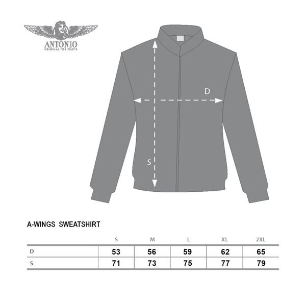 ANTONIO Sweatshirt logo A-WINGS grey, M